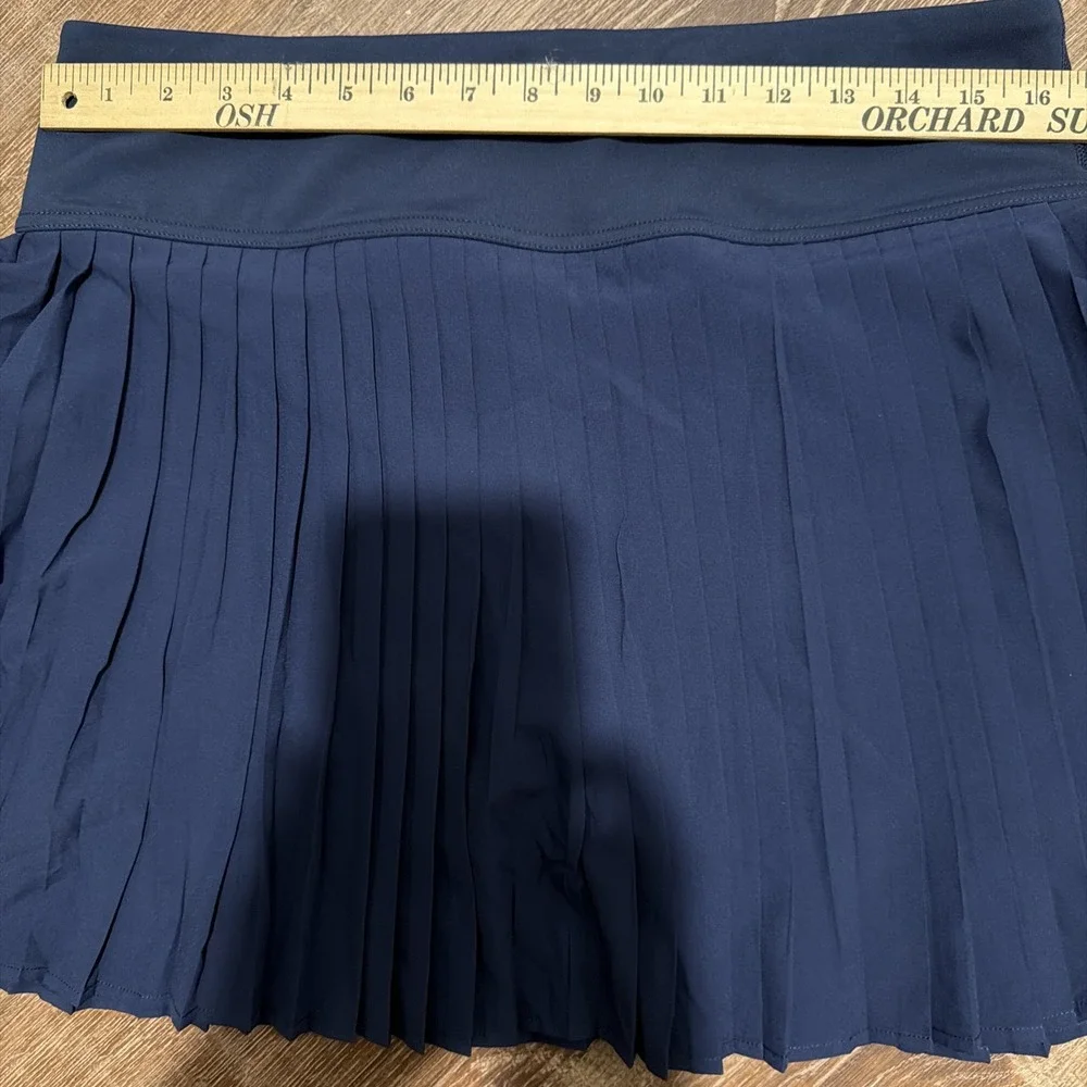 New Fabletics Skort L Womens Blue Hot Shot Pleated Lined Mini Athletic
